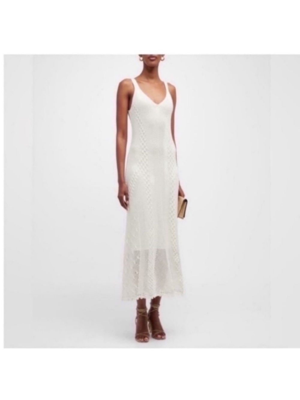 Vince Sleeveless Macrame Sweater Midi Dress NWT XL